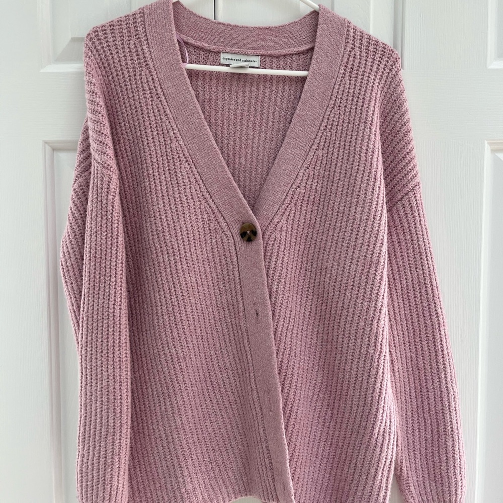 Cupcakes & Cashmere Pink Cardigan Sweater